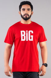 MINIMAL BUZZ THINK BIG GRAPHIC T-SHIRTS - RED (D)
